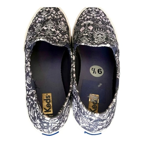 Keds Double Decker Mosaic Canvas Slip-On Sneaker - Blue/White - 9.5 - Picture 6 of 13